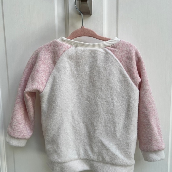 NWOT First Impressions 18M White and Pink Bunny Fuzzy Sweater with Floppy Ears - Picture 3 of 4